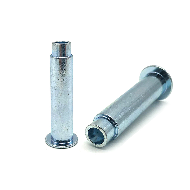 扁圆头铁镀蓝锌半空心铆钉不锈···